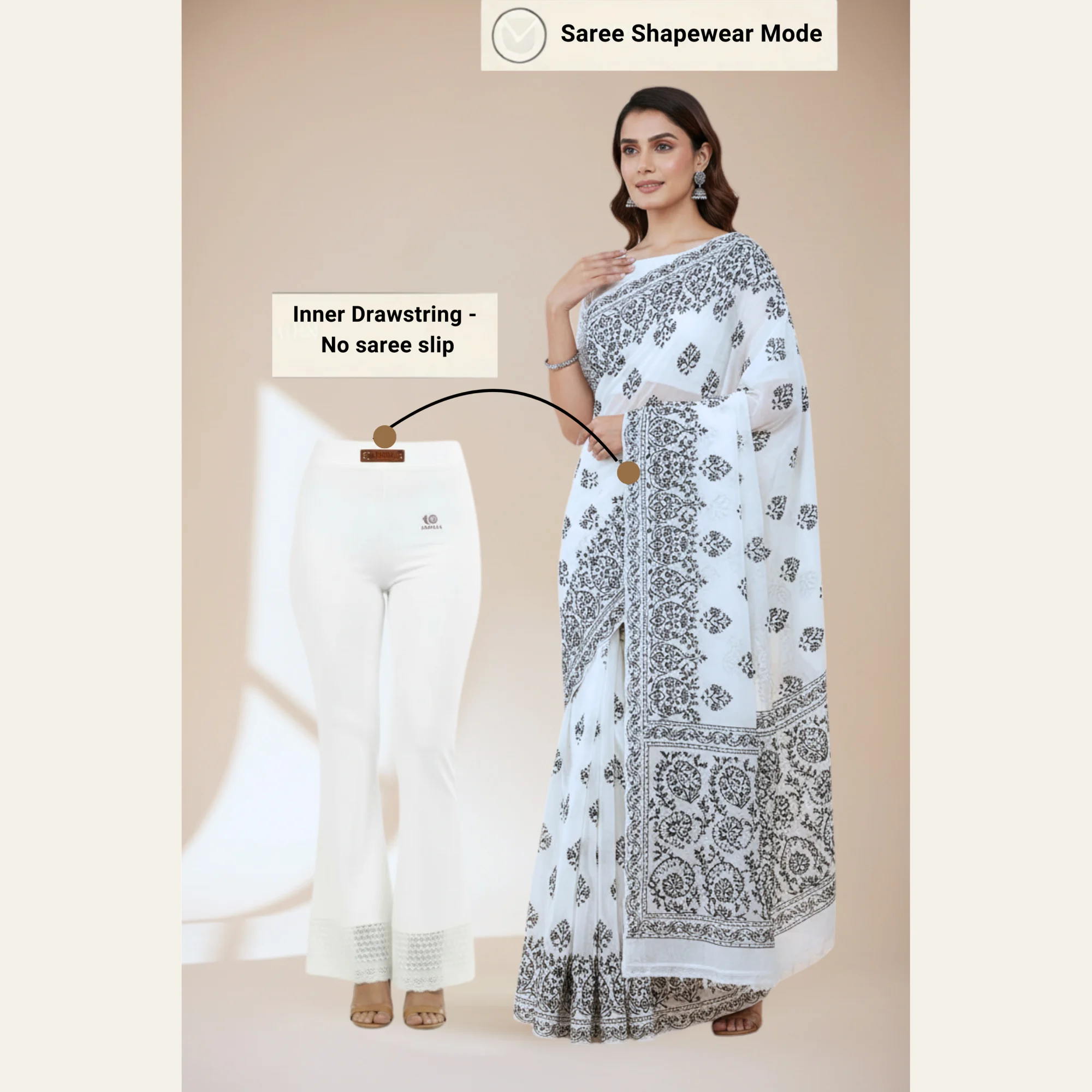 Zarivaa Flare Pant - White - Image 4