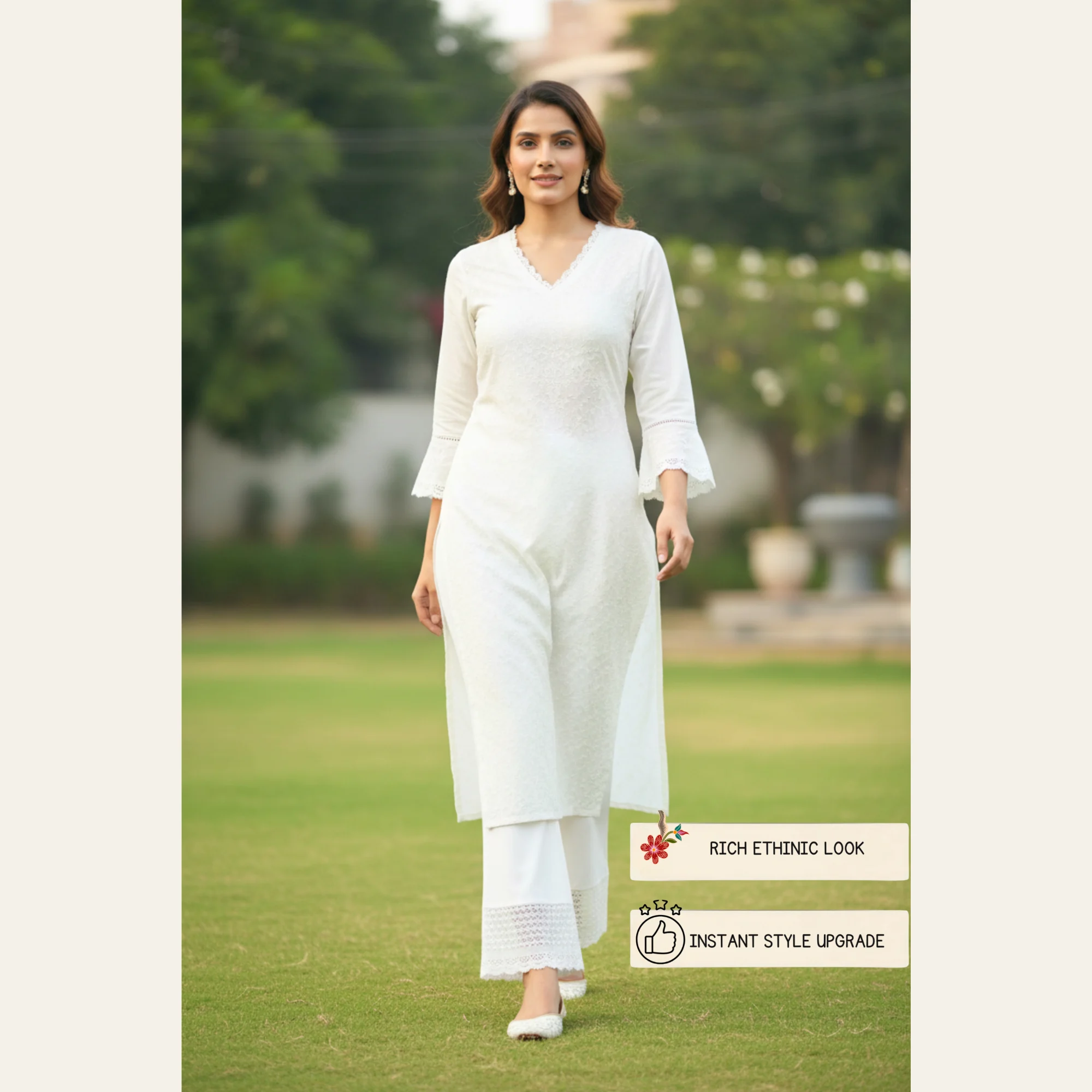 Zarivaa Flare Pant - White - Image 7