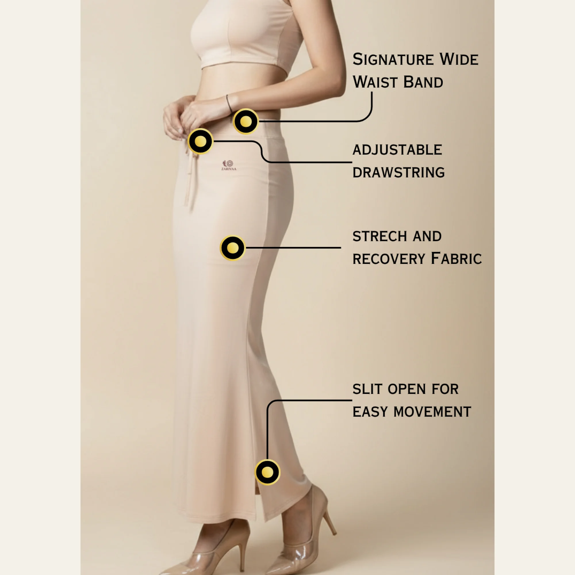 Saree Shaper - Beige and Black - Image 6