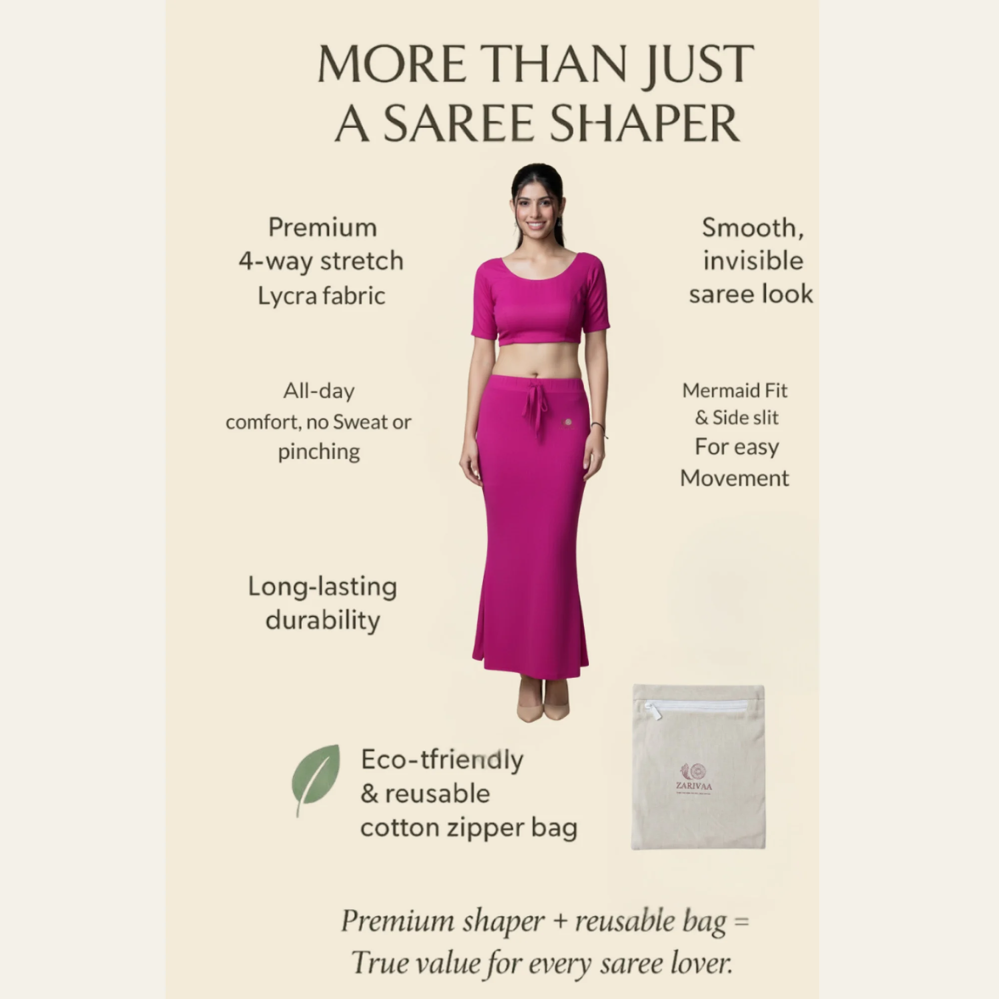 Saree Shaper - Magenta - Image 6