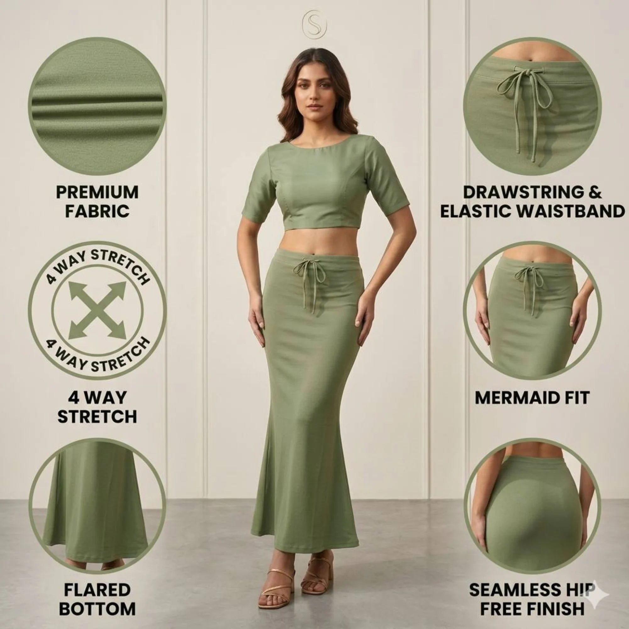 Saree Shaper - Army Green - Image 8