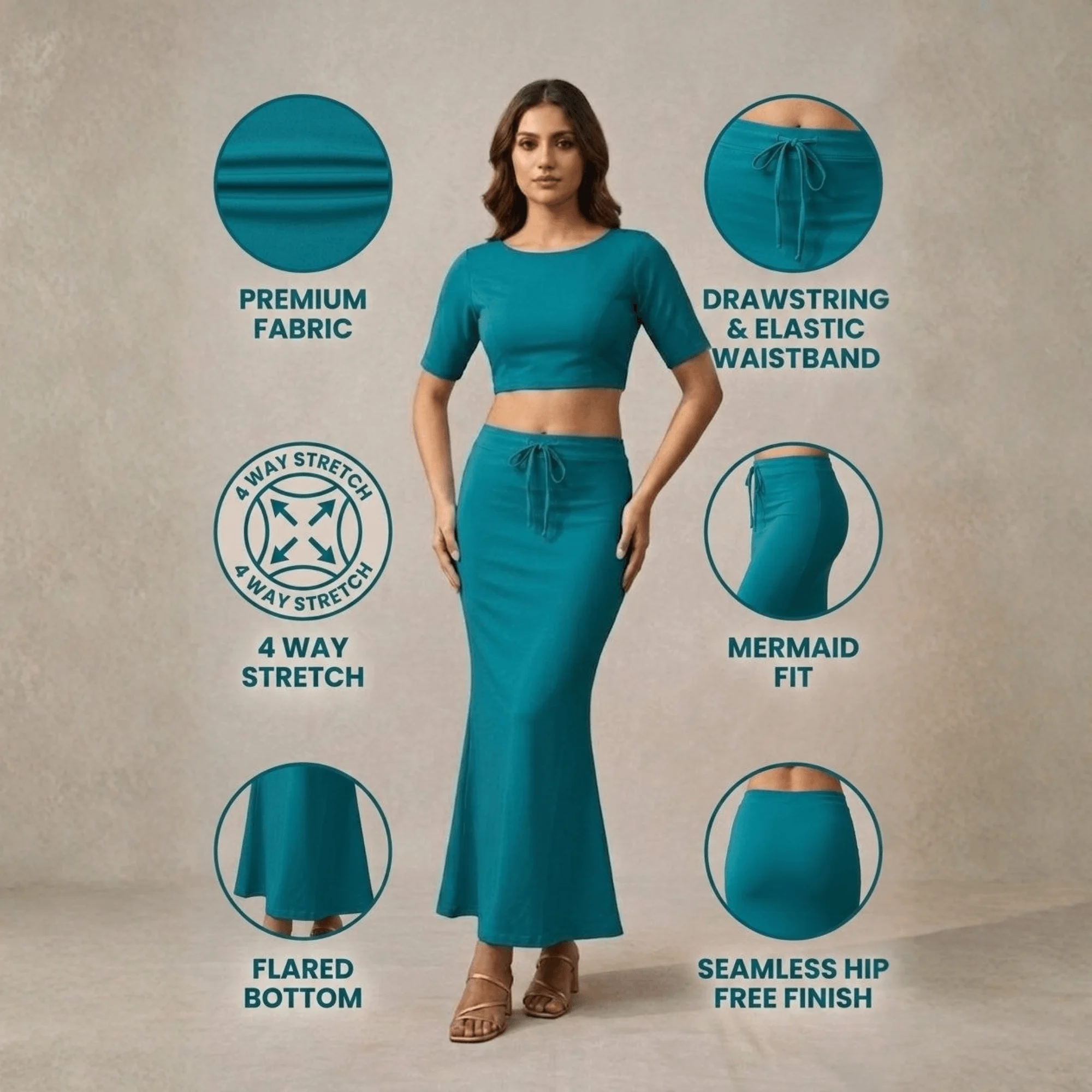 Saree Shaper - Peacock Green - Image 7