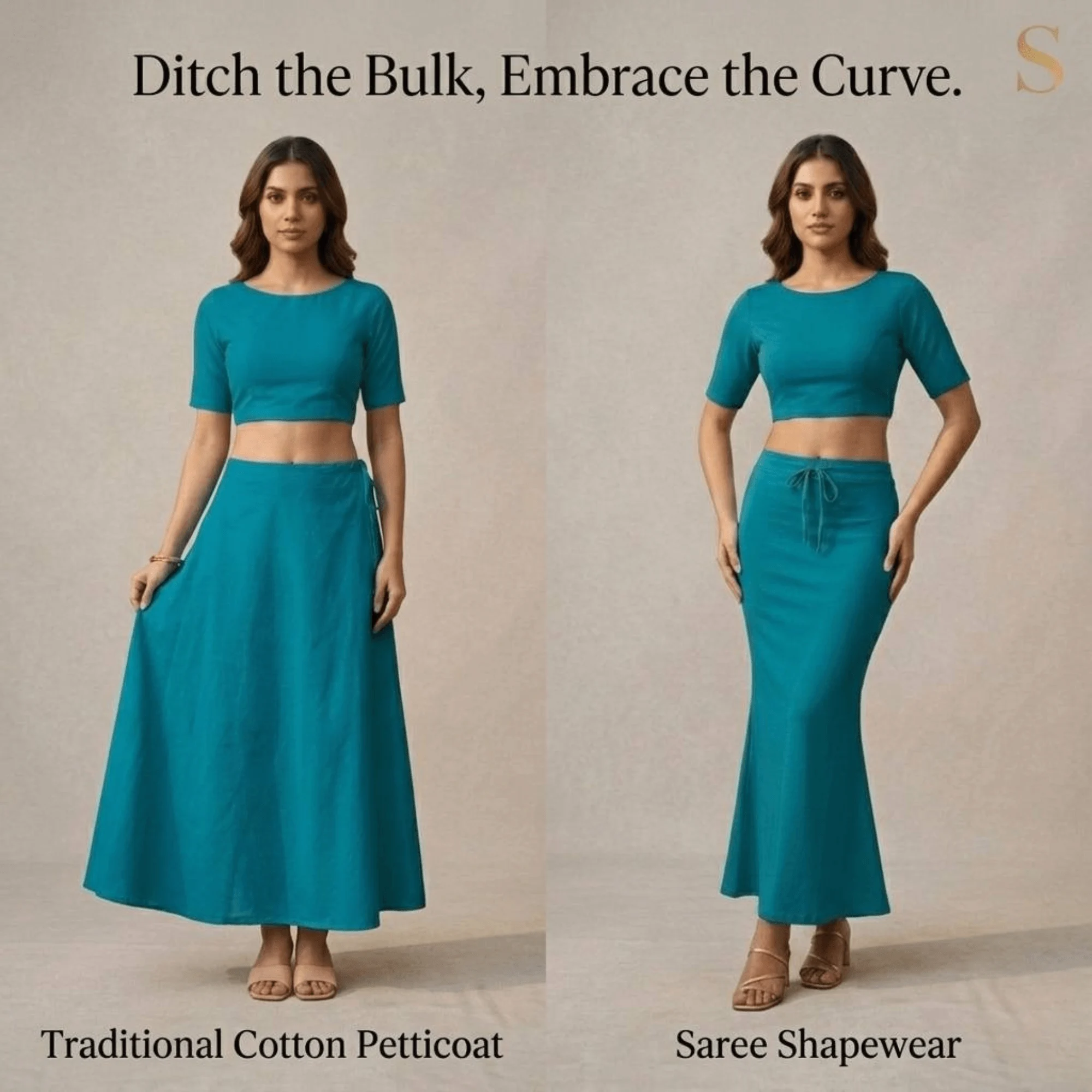 Saree Shaper - Peacock Green - Image 8