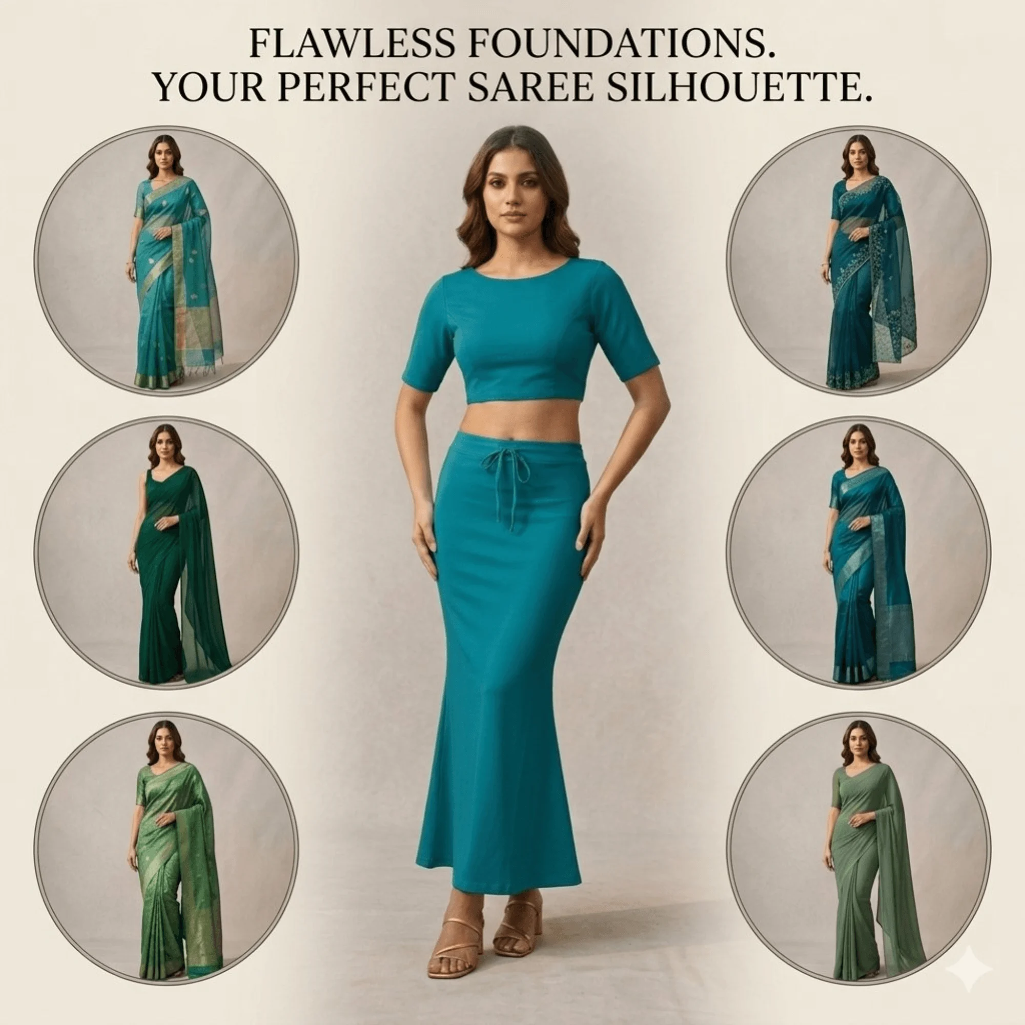 Saree Shaper - Peacock Green - Image 9