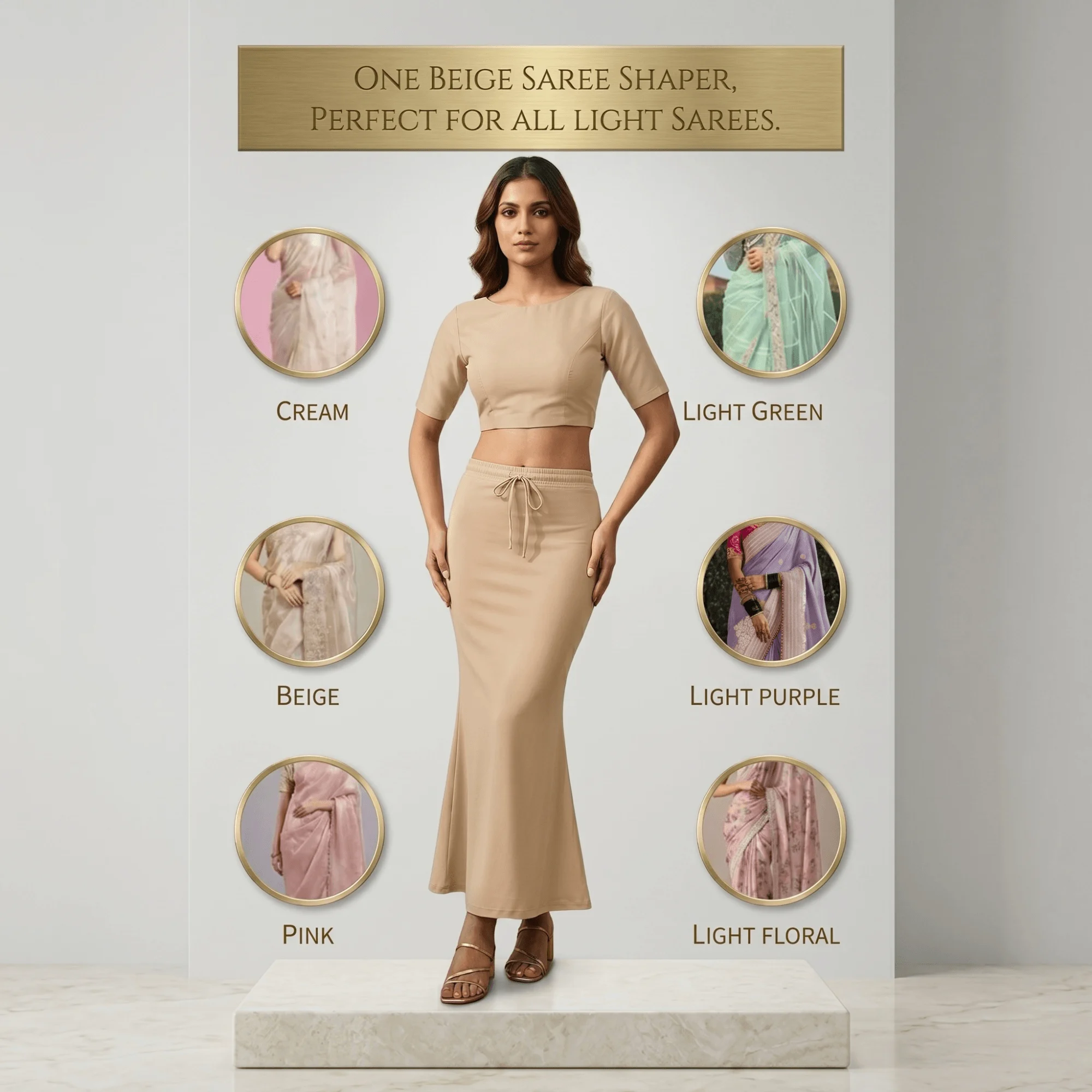Saree Shaper - Beige - Image 8