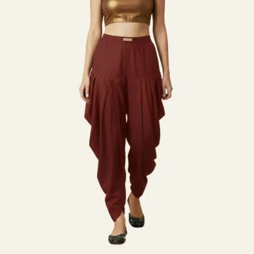 Zarivaa Dhoti Pants – Maroon