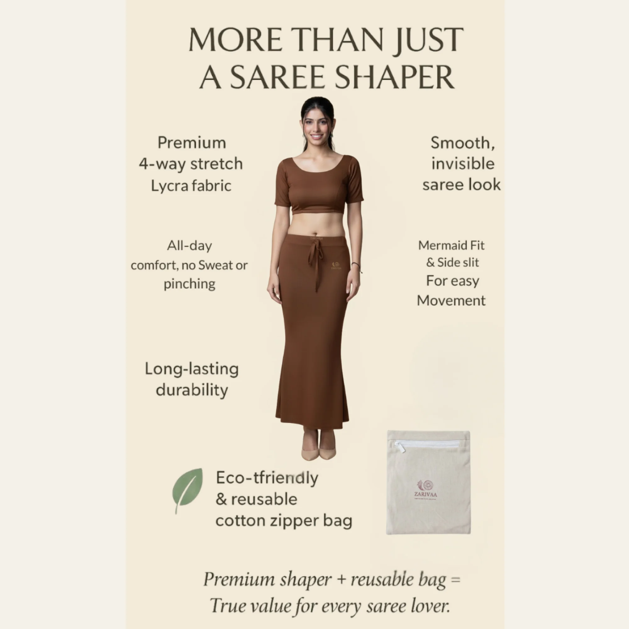 Saree Shaper - Chocolate Brown - Image 5